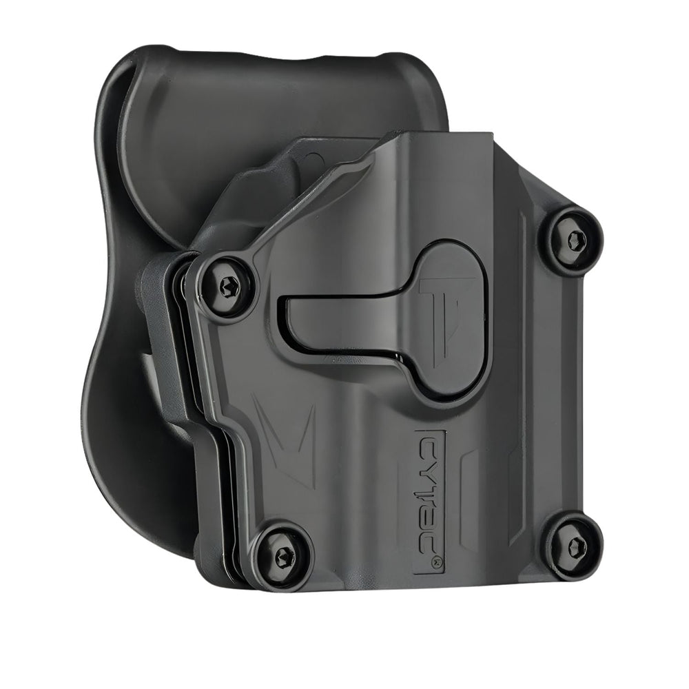 Funda negra universal para pistolas compactas con rotación de 360 grados