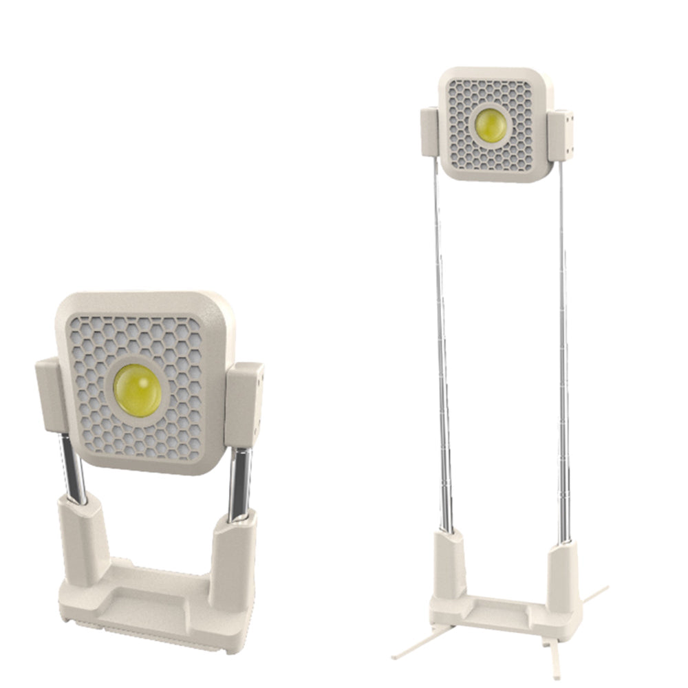 Lámpara LED de 1000 lúmenes con soporte telescópico y panel solar
