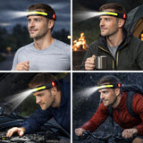 Lámpara frontal deportiva LED COB recargable con luz trasera roja — imagen 4 de 4