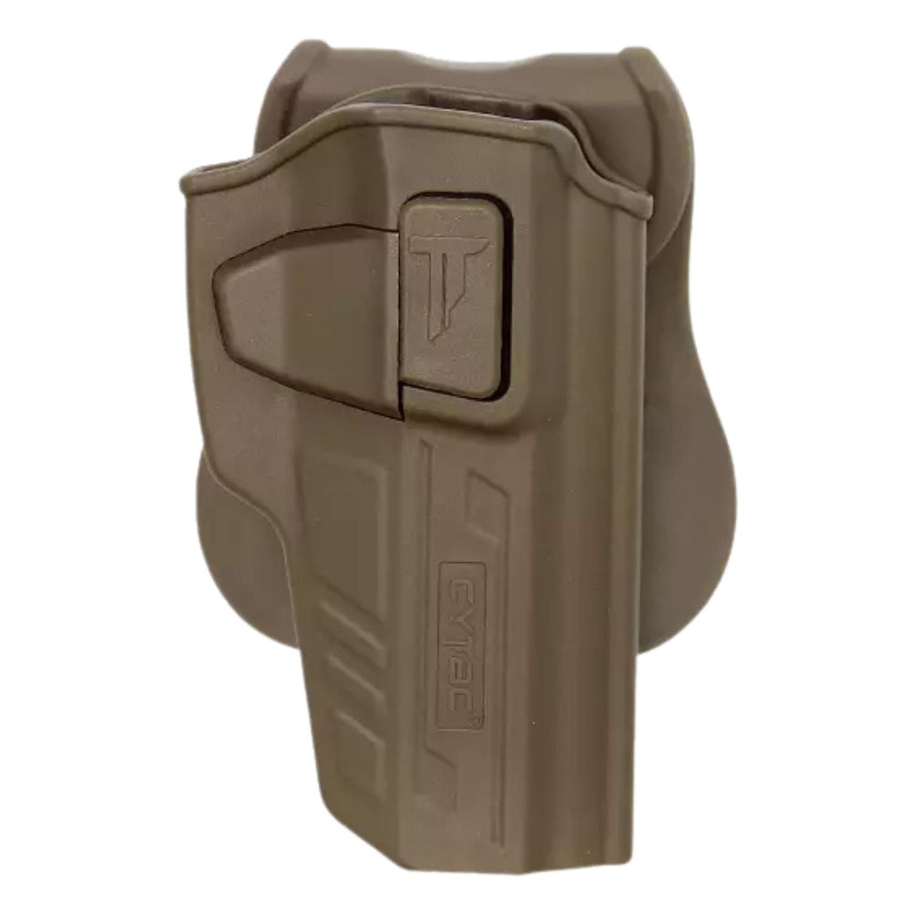 Funda rígida khaki tipo OWB para pistola Beretta 92 con retención