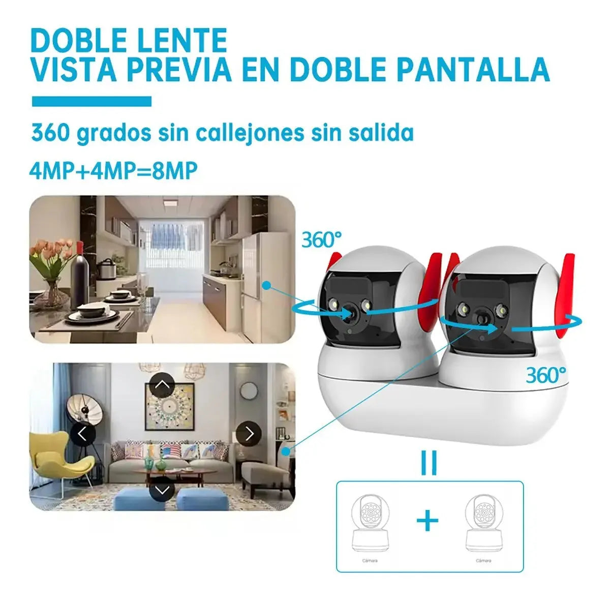 Cámara doble Lente de Seguridad Wifi 4k 10x 8mp Fralugio