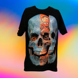 Playera efecto neón luz negra con estampado de cráneo — imagen 2 de 4
