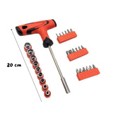 Set desarmador tipo T de 28 piezas con dados y puntas variadas — imagen 3 de 5