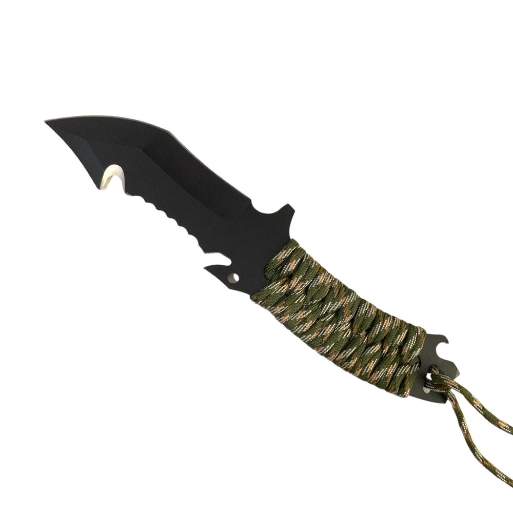 Cuchillo multiusos con cuerda paracord en el mango