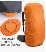 Mochila de 60 litros con cubierta de lluvia para escalada y senderismo en verde, azul o negro — imagen 5 de 7