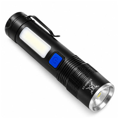Lámpara LED con clip, luz frontal y lateral, recargable por USB-C