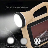 Linterna solar portátil con power bank y control de carga para camping — imagen 2 de 4