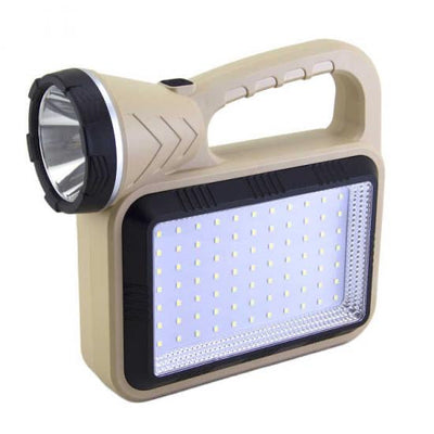 Linterna solar portátil con power bank y control de carga para camping