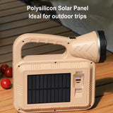 Linterna solar portátil con power bank y control de carga para camping — imagen 3 de 4
