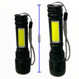 Lámpara LED T9 con cob lateral blanca y roja y función SOS — imagen 2 de 2