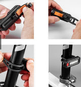 Luz LED recargable con efecto patrulla instalada en bicicleta — imagen 4 de 4