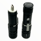 Mini lámpara táctica USB de 1200 lúmenes con clip y zoom — imagen 2 de 4
