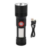 Lámpara LED T9 con luz COB lateral, efecto patrulla y zoom ajustable — imagen 2 de 3