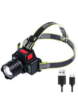 Lámpara de cabeza LED con power bank, zoom y 6 pasos — imagen 1 de 4