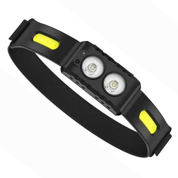 Lámpara frontal LED con luz blanca y verde en 4 modos