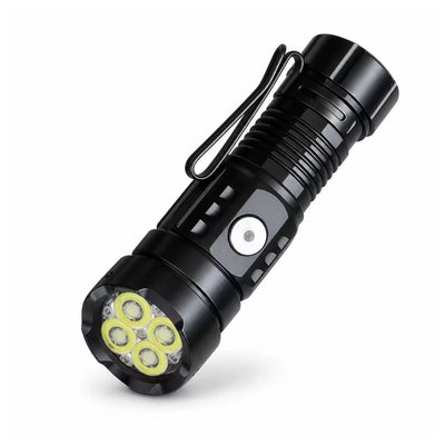Linterna LED recargable con imán trasero, clip y 3 modos de luz