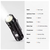 Linterna LED recargable con imán trasero, clip y 3 modos de luz — imagen 2 de 6
