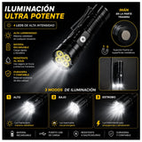 Linterna LED recargable con imán trasero, clip y 3 modos de luz — imagen 6 de 6