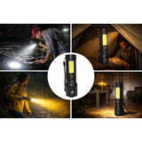 Linterna LED táctica 6 modos con luz COB lateral para camping y emergencias — imagen 4 de 4
