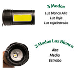 Linterna LED táctica 6 modos con luz COB lateral para camping y emergencias — imagen 2 de 4