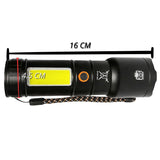 Linterna LED táctica 6 modos con luz COB lateral para camping y emergencias — imagen 3 de 4