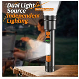 Linterna LED con zoom ajustable, panel COB y carga USB-C resistente a salpicaduras — imagen 4 de 5