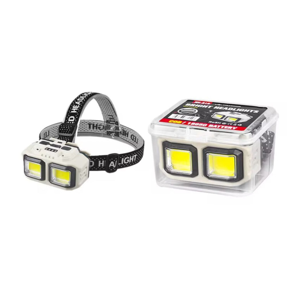 Lámpara frontal LED COB con sensor de movimiento y 4 modos de luz