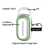 Lámpara de emergencia portátil con carga solar y USB — imagen 1 de 4