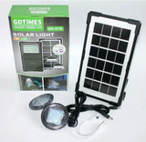 Linterna solar portátil con dos bombillas de luz y función power bank — imagen 2 de 5