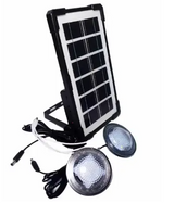 Linterna solar portátil con dos bombillas de luz y función power bank — imagen 3 de 5