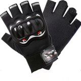 Guantes antirreflejantes de medio dedo con nudillos protegidos en negro — imagen 3 de 6