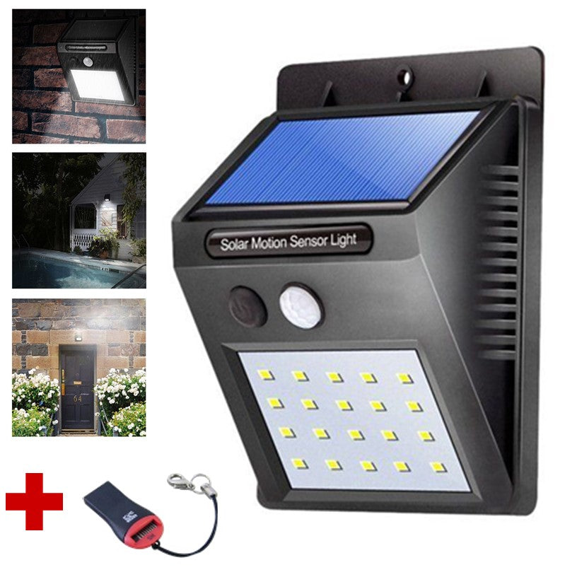 Lámpara solar de 10 LED con sensor de movimiento para exterior, 150 lúmenes