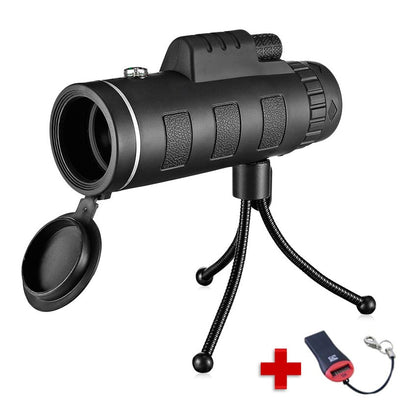Monocular telescopio 40x60 con brújula, trípode y adaptador