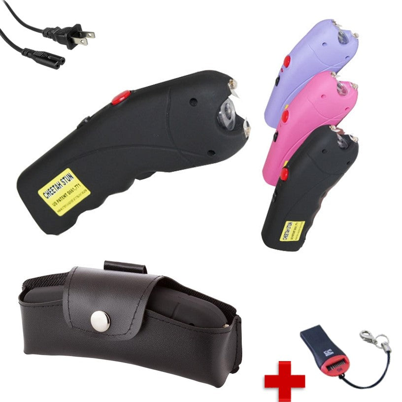 Stun gun taser con linterna LED, batería recargable y funda incluida