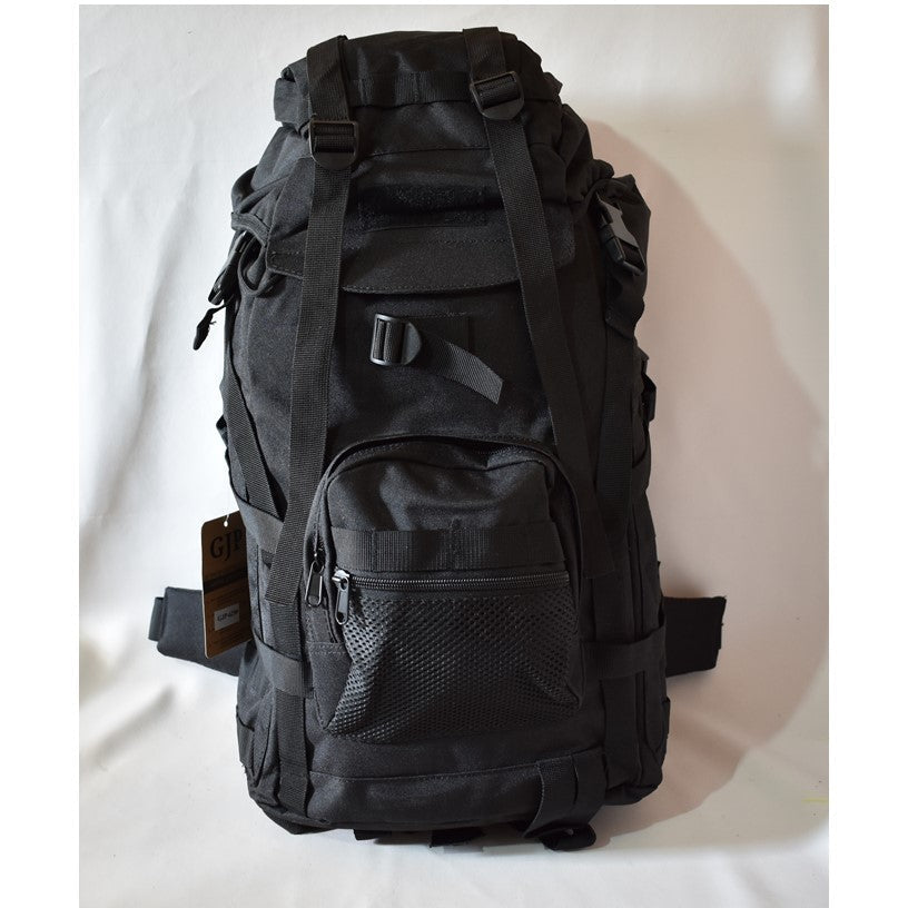 Mochila táctica multiusos de 45 litros en color negro camuflaje para campismo