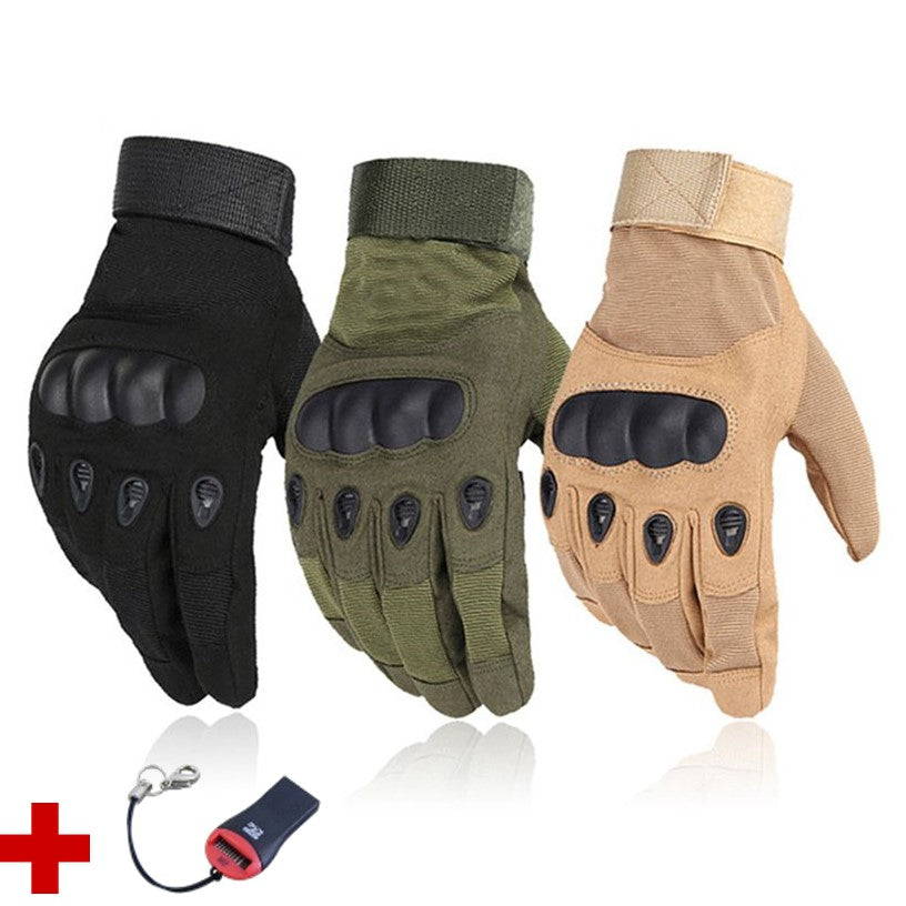 Guantes tácticos militares talla L con protección en nudillos