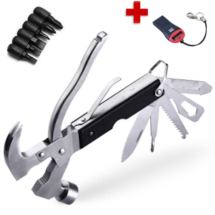Multiherramienta martillo 12 en 1 de acero inoxidable con funda