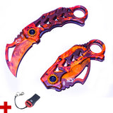 Navaja táctica karambit con acabado urban o efecto flama — imagen 1 de 2