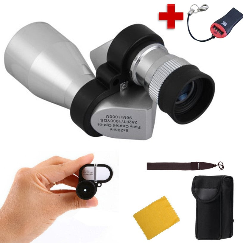 Monocular telescopio ultraportátil 8x20 de aluminio para camping