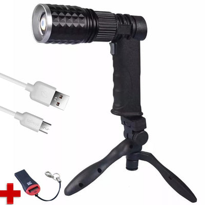 Linterna táctica en forma de pistola con LED T6 y zoom óptico