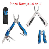 Multiherramienta pinza navaja 14 en 1 plegada junto a su funda — imagen 2 de 3