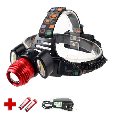 Lámpara minera de cabeza con 3 led y potencia total de 6000 lúmenes