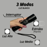 Linterna LED de largo alcance para camping, con zoom y carga USB — imagen 2 de 6
