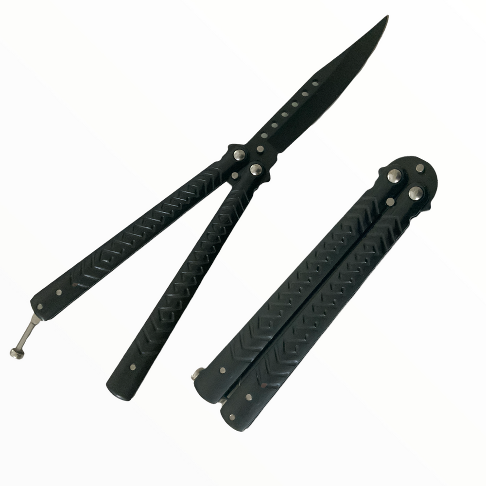 Navaja mariposa balisong de acero inoxidable con clip grande