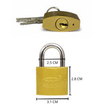 Mini candado de seguridad tipo laton con tres llaves para mochilas y lockers — imagen 2 de 3
