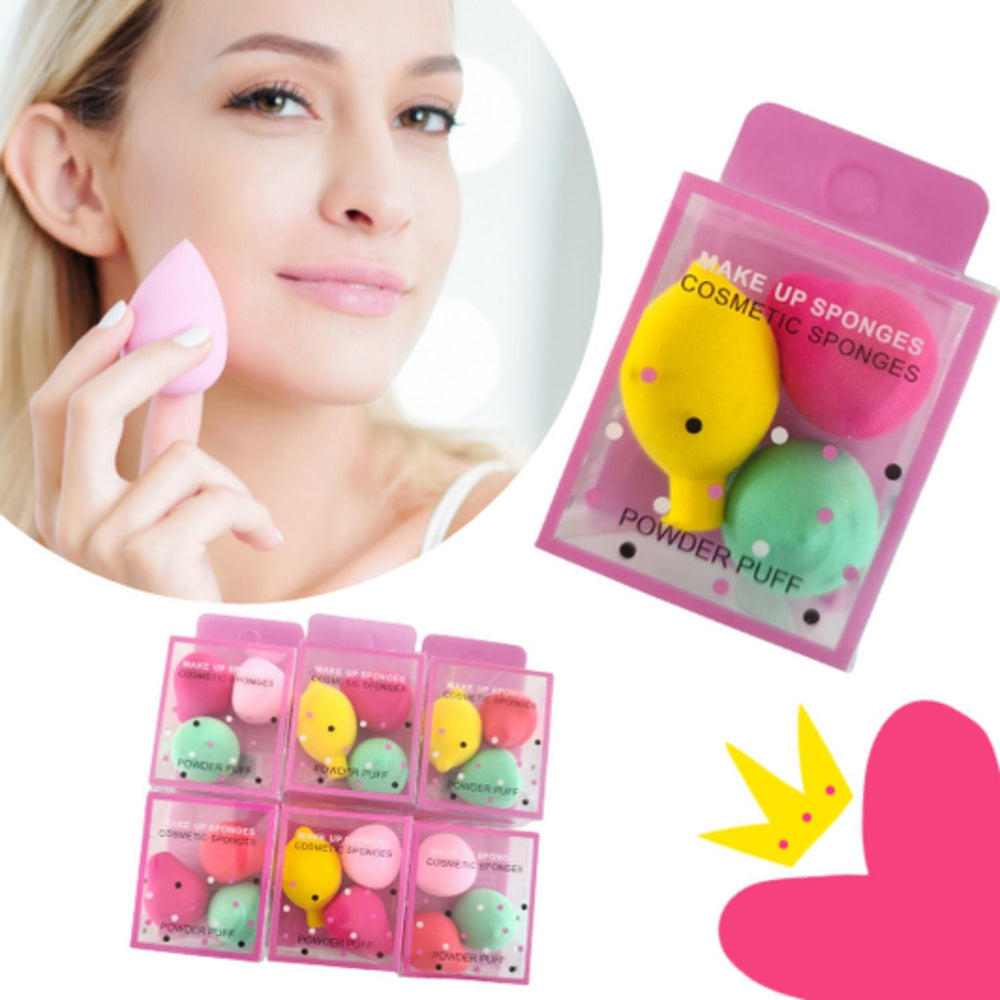 Set de 3 mini esponjas para maquillaje