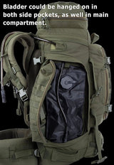 Mochila de marco interno de 70 litros con sistema molle en negro, caqui o verde — imagen 4 de 9