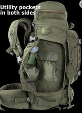 Mochila de marco interno de 70 litros con sistema molle en negro, caqui o verde — imagen 5 de 9