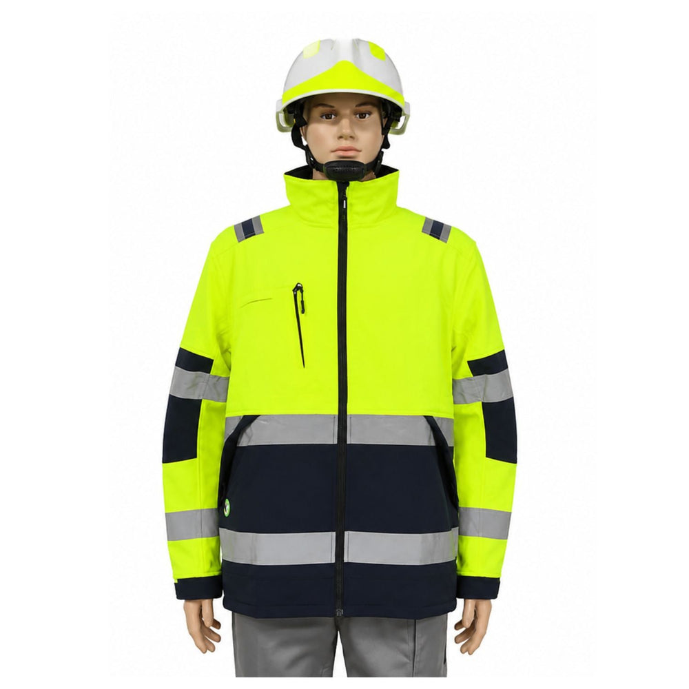 Chamarra softshell de alta visibilidad reflectante para trabajo industrial