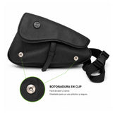 Mochila bandolera negra impermeable con broche metálico de liberación rápida — imagen 2 de 6